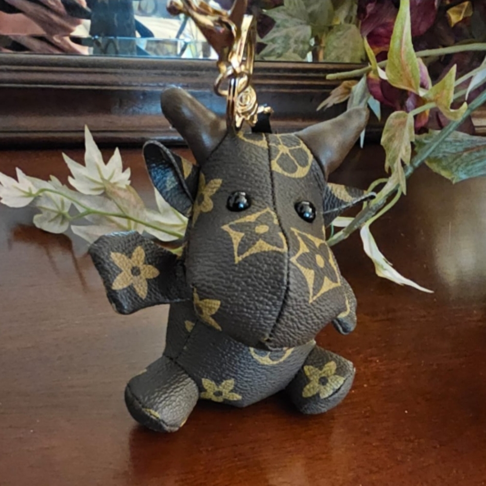 Brown and Gold Designer Keychain/ Bag Charm